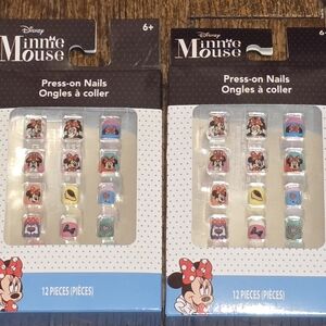 Disney Minnie Mouse Press-On Nails - Pink, Blue, Red, Yellow, Purple